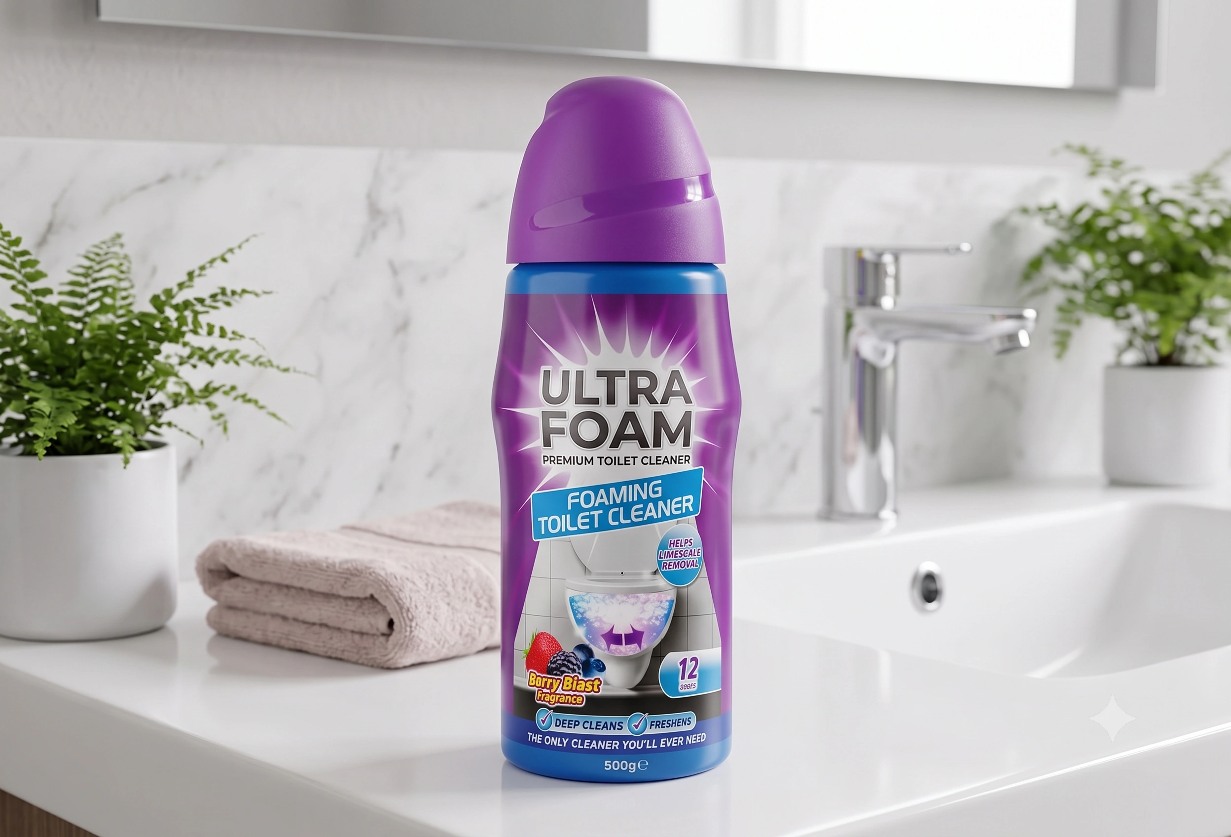 Foaming toilet cleaner